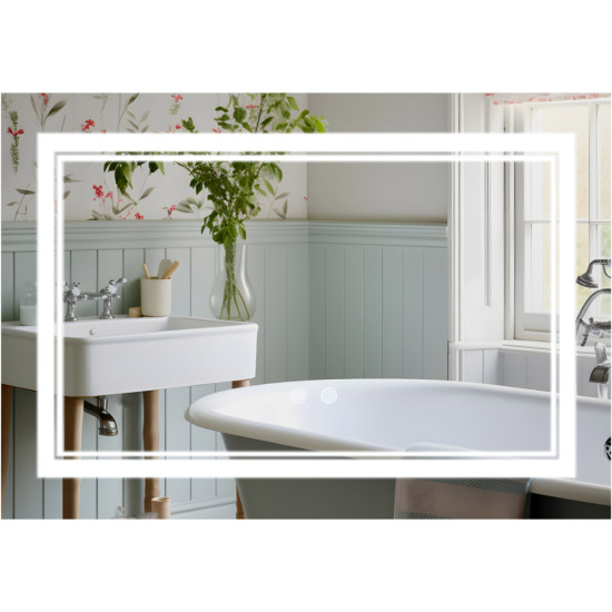 Дзеркало Qtap Cardinal (CA1) 800х600 з LED-підсвічуванням Touch, з антизапотіванням, з димером, рег. темп. кольору (3000-6500K) QT0478C8060