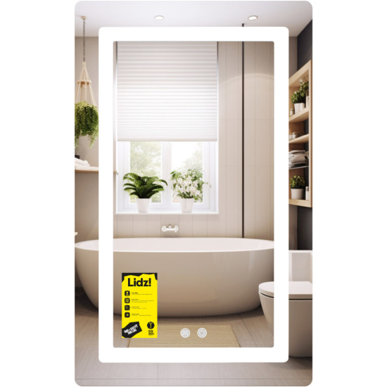 Дзеркало Lidz Kubis (KU2) 500х800 з LED-підсвічуванням Touch, з антизапотіванням, з димером, рег. яскравості LD78LF936508048448