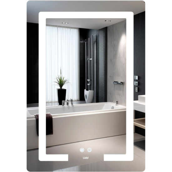 Зеркало Lidz Kubis (KU2) 600х800 с LED-подсветкой Touch, с антизапотеванием, с диммером, рег. яркости LD78LF937608048449