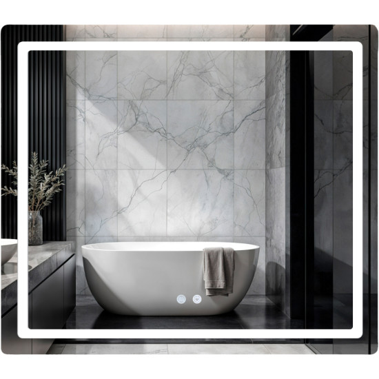 Дзеркало Qtap Mideya (MI2) 800х700 з LED-підсвічуванням Touch, з антизапотіванням, з димером, рег. яскравості QT2078NCF807048476