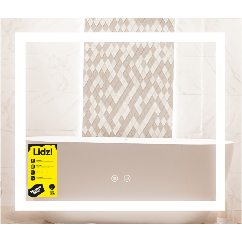 Дзеркало Lidz Kubis (KU1) 700х600 з LED-підсвічуванням Touch, з антизапотіванням, з димером, рег. яскравості LDKU60070049285