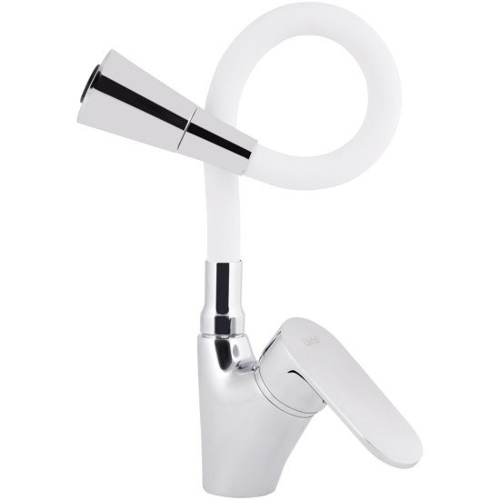 Змішувач для кухні Lidz Tani 007F3 з гнучким виливом (k40) LDTAN007F3WCR40423 White / Chrome
