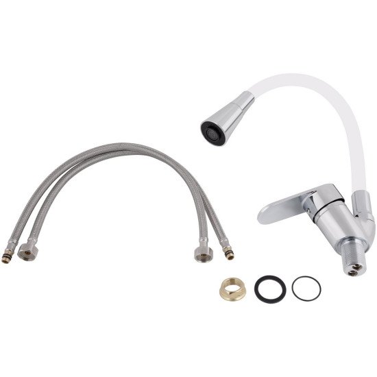 Змішувач для кухні Lidz Tani 007F3 з гнучким виливом (k40) LDTAN007F3WCR40423 White / Chrome
