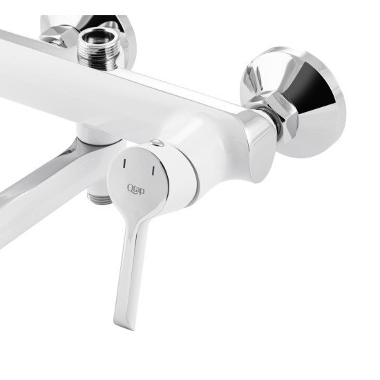 Набор 2в1 Qtap Grand на три потребителя (с изливом) QTGRAWCR1004 Chrome/White + Qtap Grand QTGRAWCR001F White