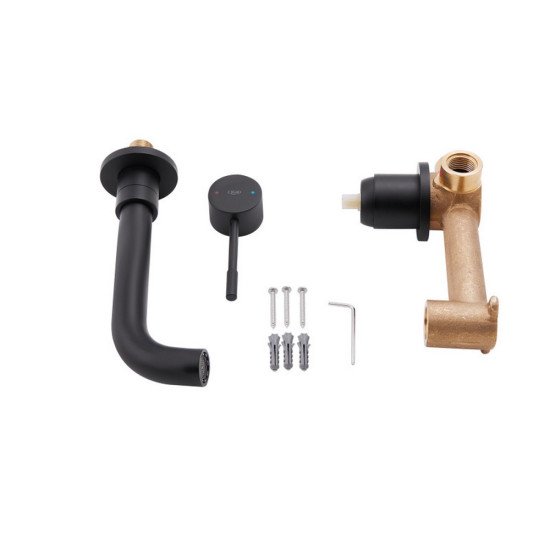 Змішувач для раковини Qtap Scorpio прихованого монтажу QTSCOR3050105B Black Matt