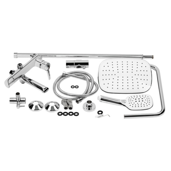Набор 2в1 Qtap Grand на три потребителя (с изливом) QTGRACRM1004 Chrome + Qtap Grand QTGRACRM001F Chrome
