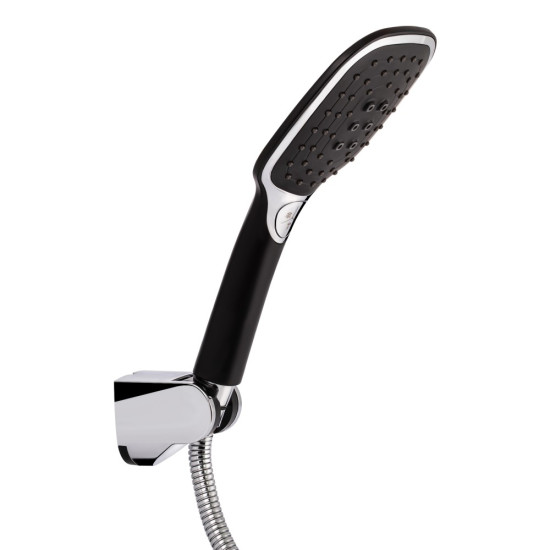 Набор 2в1 Qtap Grand с поворотным изливом (c душевым гарнитуром) QTGRABCR005 Chrome/Black + Qtap Grand QTGRABCR001F Chrome/Black