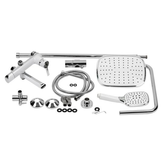 Набор 2в1 Qtap Grand на три потребителя (с изливом) QTGRAWCR1004 Chrome/White + Qtap Grand QTGRAWCR001F White