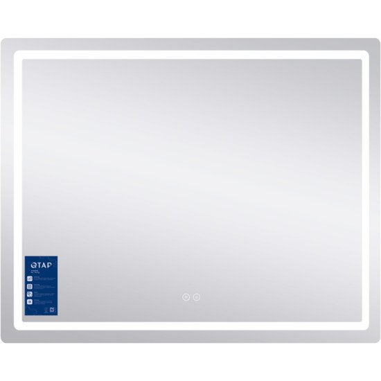Зеркало Qtap Mideya (DC-F910) 1000х800 с LED-подсветкой Touch, с антизапотеванием, диммером QT2078F910W