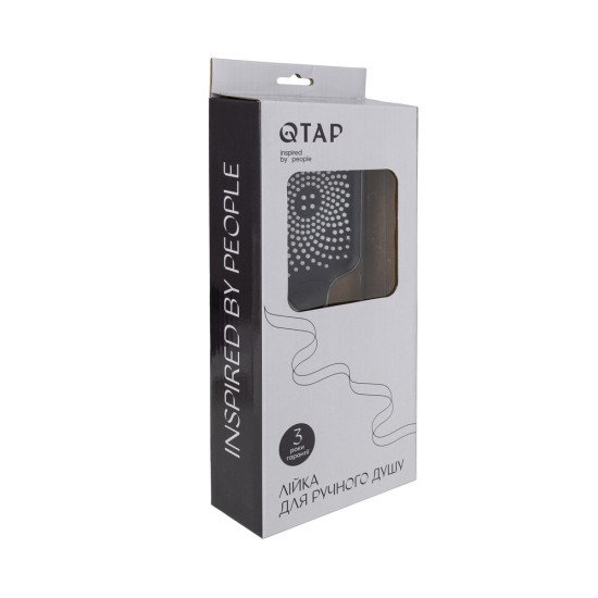 Лійка для ручного душу 145x90 мм прямокутна Qtap Rucni QTRUCA145S1GRP Graphite