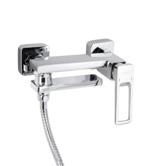Смеситель для ванны Qtap Gemini Loop с поворотным изливом (c душевым гарнитуром) QTGEM260CRM45701 Chrome