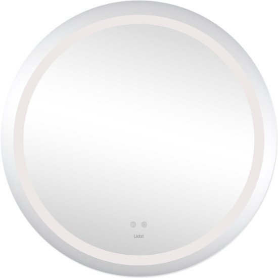 Дзеркало Lidz Aria R800 з LED-підсвічуванням Touch, з антизапотіванням, з димером, рег. яскравості LD78LR800