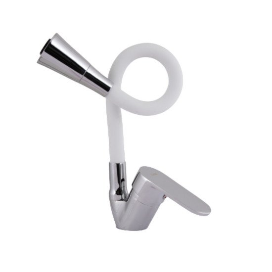 Смеситель для кухни Lidz Tani 008F3 с гибким изливом (k40) LDTAN008F3WCR37037 White / Chrome