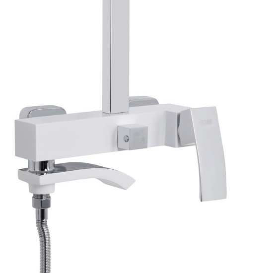 Душевая система универсальная Qtap Swan Cascada на три потребителя (с изливом) QTSWA111CRW45570 Chrome/White