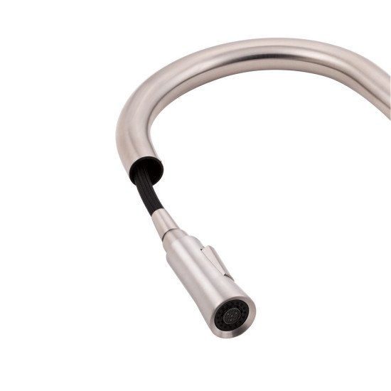Смеситель для кухни Qtap Evicka с выдвижным изливом QTEVI91103UN Brushed Nickel PVD