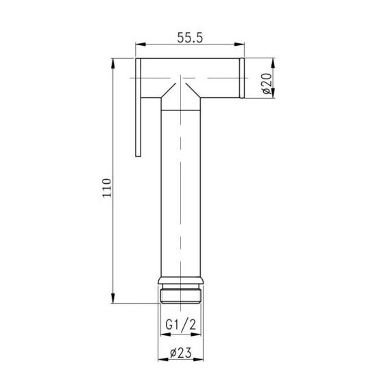 Лійка для гігієнічного душу Qtap Rucni округла QT889910842855OB Black Matt
