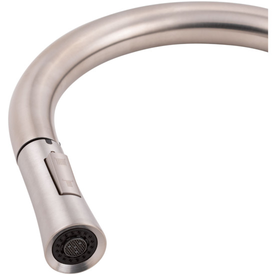 Смеситель для кухни Qtap Baruska с выдвижным изливом QTBAR9137103UN Brushed Nickel PVD