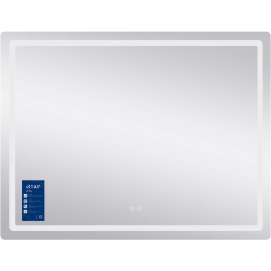 Дзеркало Qtap Mideya MI1) 1200х800 з LED-підсвічуванням Touch, з антизапотіванням, димером, рег. яскравості QT2078F12080