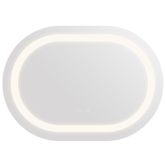Дзеркало Qtap Gemini 500х700 з LED-підсвічуванням Touch, з антизапотіванням, з димером, рег. темп. кольору (3000-6500K) QT2578R5070