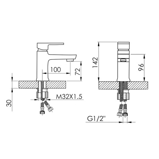 Смеситель для раковины Lidz Wawel 001 (k35) LDWAW001CRM45387 Chrome