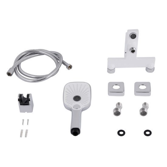 Смеситель для ванны Qtap Gemini (c душевым гарнитуром) QTGEM259CRW45683 Chrome/White