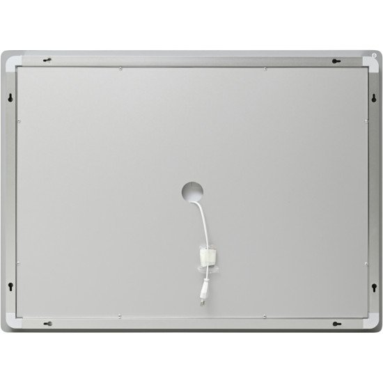 Дзеркало Lidz Kubis (KU2) 1000х800 з годинником, з LED-підсвічуванням Touch, з антизапотіванням, з димером, рег. яскравості LDKU1000800CL49282