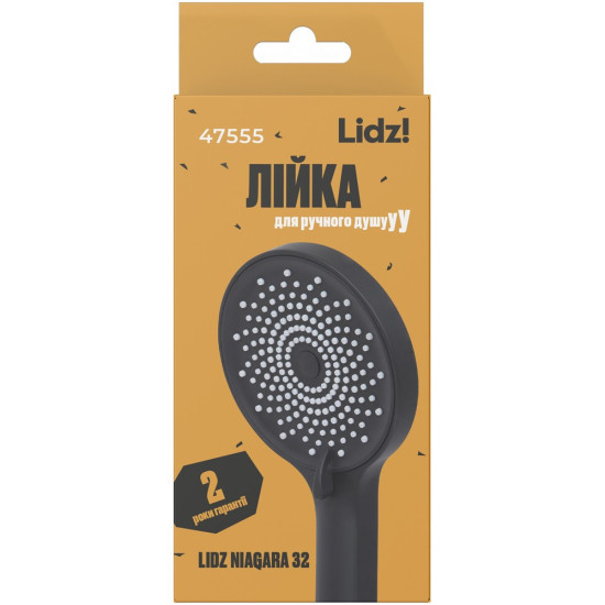 Лійка для ручного душу Lidz Niagara 32 120 мм округла LDNIA32BLM47555 Matt Black