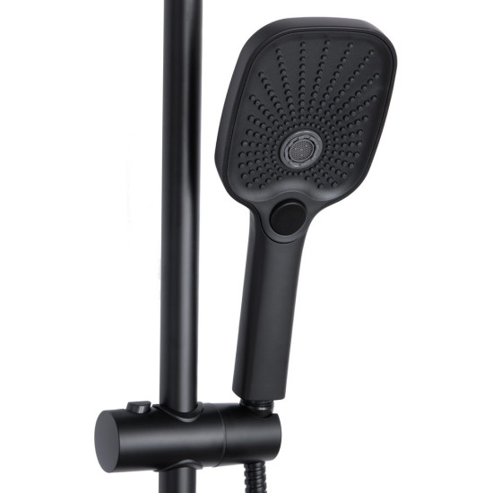 Душова система універсальна Qtap Gemini на три споживача (з виливом) QTGEM111BLM45686 Black Matt