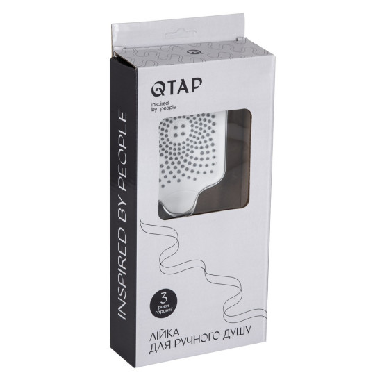 Лійка для ручного душу Qtap Rucni 145x95 мм прямокутна QTRUC125CRM45777 Chrome/White