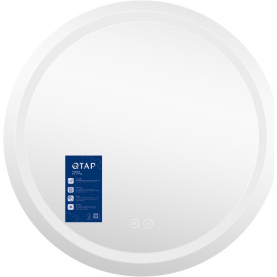 Дзеркало Qtap Mideya (MI6) R700 з LED-підсвічуванням Touch, з антизапотіванням, димером, рег. яскравості QT2078NCR7070W