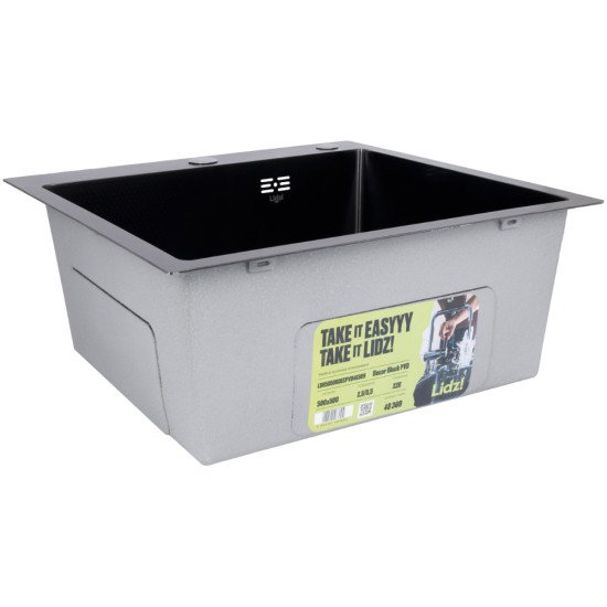 Lidz Handmade H5050HB Мойка для кухни интегрированная Decor Black PVD Honeycomb 2,5/0,5 мм LDH5050BDECPVD48369