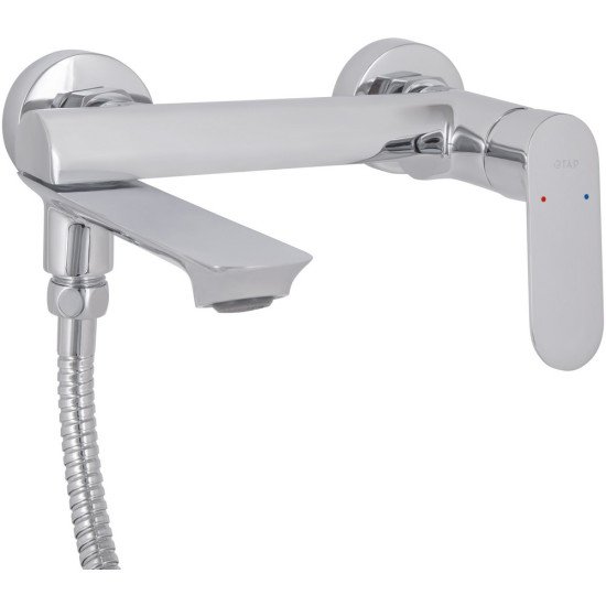 Смеситель для ванны Qtap Evia с поворотным изливом (c душевым гарнитуром) QTEVI260CRM47578 Chrome