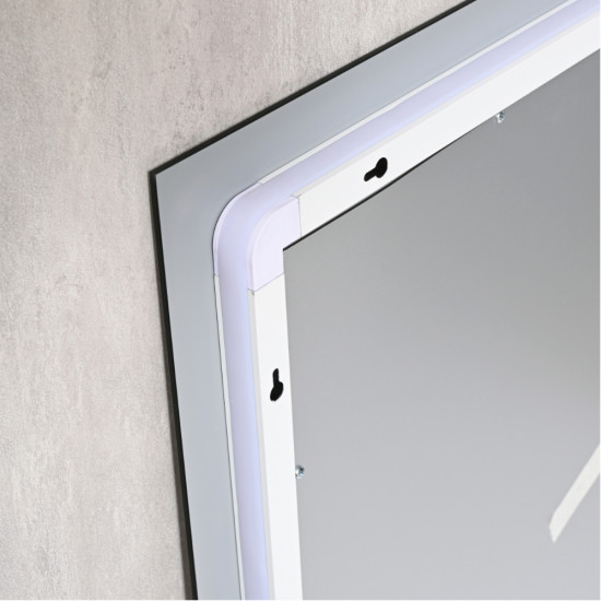 Дзеркало Qtap Taurus (TA1) 800×700 мм з LED-підсвічуванням Touch, з антизапотіванням, з димером, рег. темп. кольору (3000-6500K) QTTAU80070048954