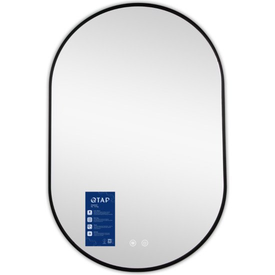 Зеркало Qtap Scorpio (SC1) с LED-подсветкой Touch, с антизапотеванием, с диммером, рег. темп. цвета (3000-6500K) Black QTSC600900