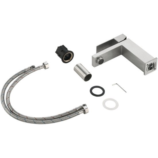 Змішувач для раковини низький Lidz Helix 001F (k35) LDHEL001FNKS49178 Nickel