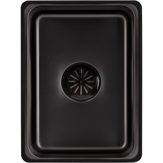 Мийка для кухні інтегрована Lidz Handmade H6845B Brushed Black PVD 3,0/1,0 мм LDH6845BRUBLM49456