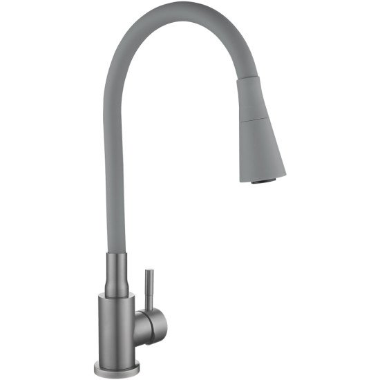 Смеситель для кухни Lidz Aria 015F31 (k35) с гибким изливом LDARI015F31GGRP49567 Graphite/Grey