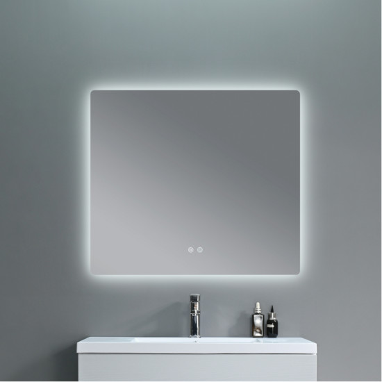 Дзеркало Qtap Taurus (TA2) 1000×800 мм з LED-підсвічуванням Touch, з антизапотіванням, з димером, рег. темп. кольору (3000-6500K) QTTAU100080048957