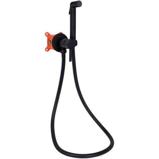 Набор для гігієнічного душу Qtap Inspai-Varius округлий QTINSVARBСRV00440001 Black Matt
