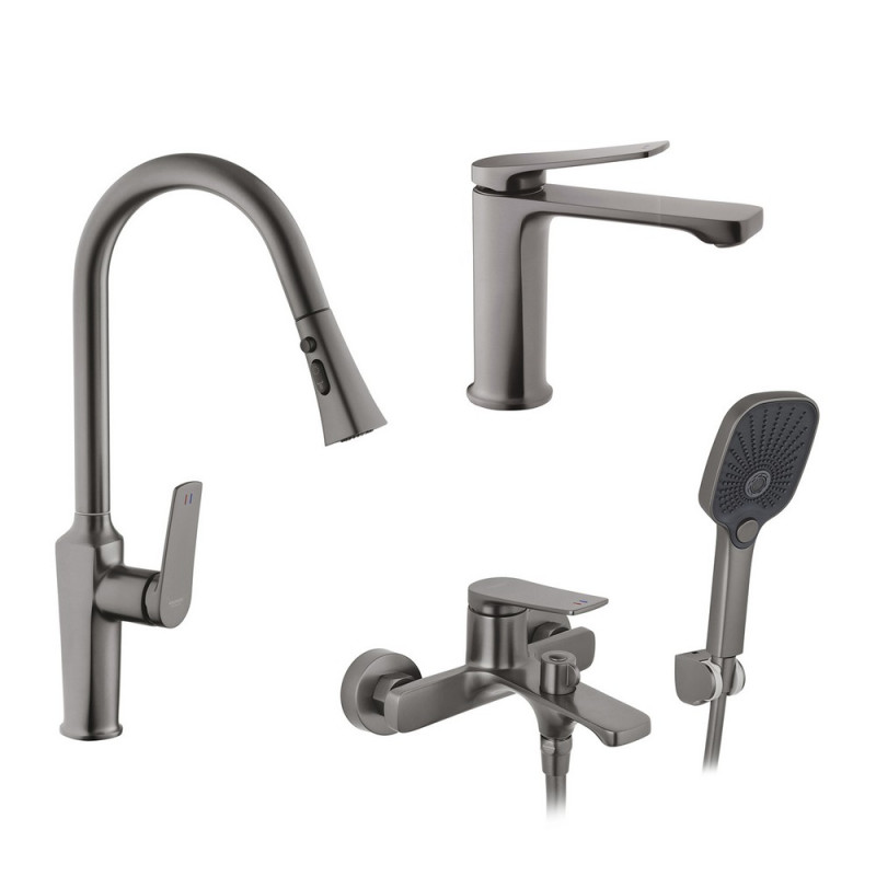 Набор смесителей Kroner Makon-GRP060 + смеситель Makon-GRP030-T + смеситель Makon-GRP010