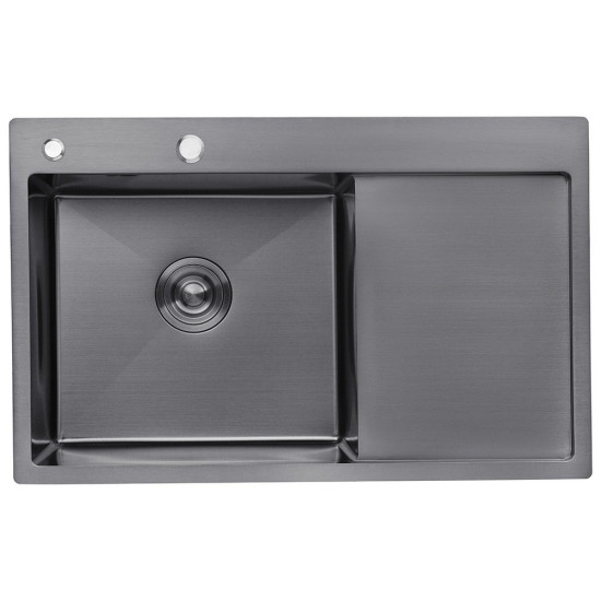 Кухонная мойка Kroner KRP Schwarze - 7849LHM PVD (3.0/1.0 мм)