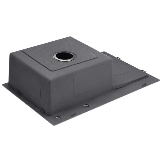 Комплект кухонная мойка Kroner Schwarze-7849LHM PVD + смеситель Edelstahl Klassisch-SCH035PVD + дозатор Spender-026