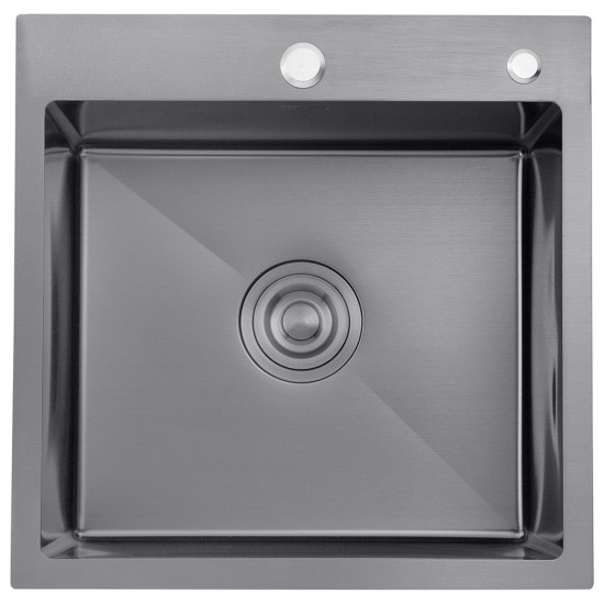 Комплект мойка для кухни интегрированная Kroner KRP PVD Schwarze - 5050HM с корзиной для сушки и дозатором