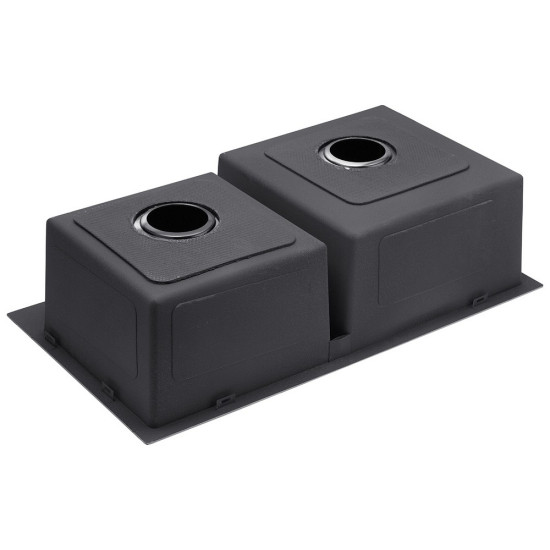 Комплект мойка для кухни интегрированная Kroner KRP PVD Schwarze - 7843ZHM с корзиной для сушки и дозатором