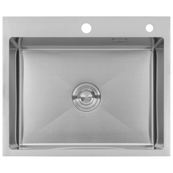 Комплект кухонная мойка Kroner Gebürstet-6050HM + смеситель Küche-C031BLK + дозатор Spender-016