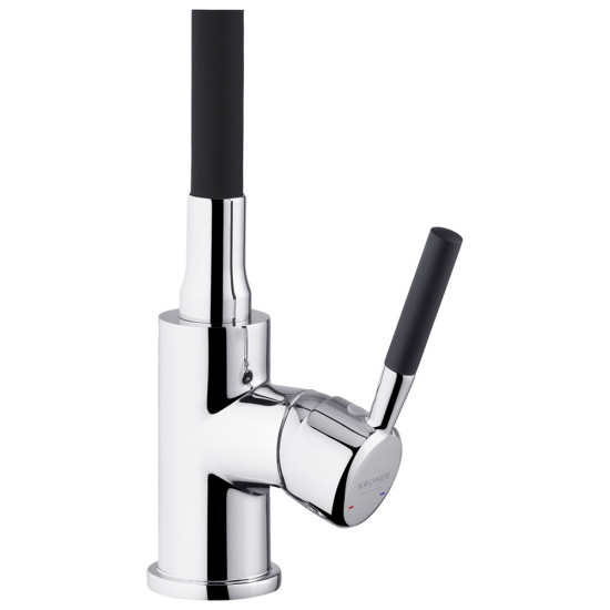 Комплект кухонная мойка Kroner Derby-5050HM Brush + cушилка для посуды Kroner Matte-SCH4333-2 + смеситель Kuche-C132BLK + дозатор Spender-016