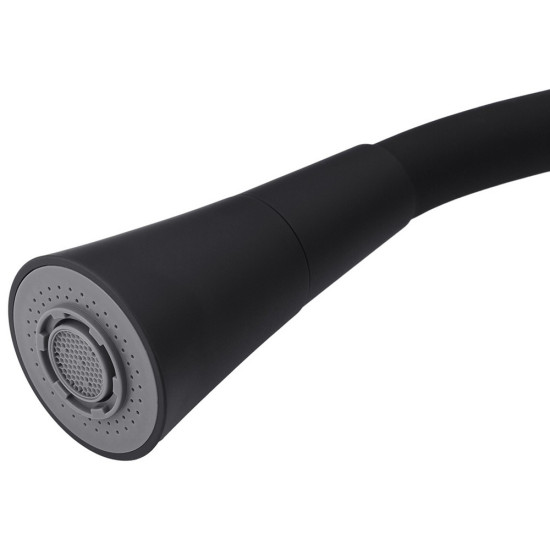Комплект кухонная мойка Kroner Derby-5050HM Brush + cушилка для посуды Kroner Matte-SCH4333-2 + смеситель Kuche-C132BLK + дозатор Spender-016