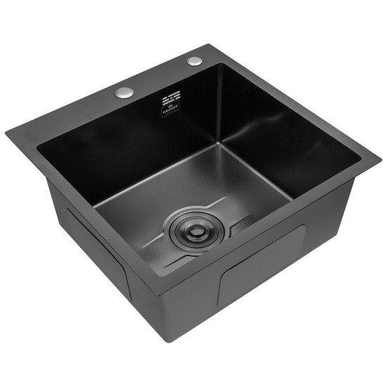Комплект кухонная мойка Kroner Derby-5050HM PVD + смеситель Edelstahl Klassisch-SCH035PVD + дозатор Spender-026