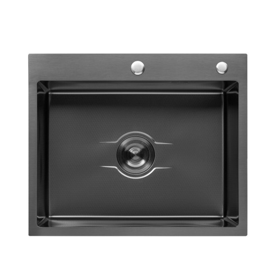 Комплект кухонная мойка Kroner Derby-6050HM PVD + смеситель Edelstahl Klassisch-SCH035PVD + дозатор Spender-026