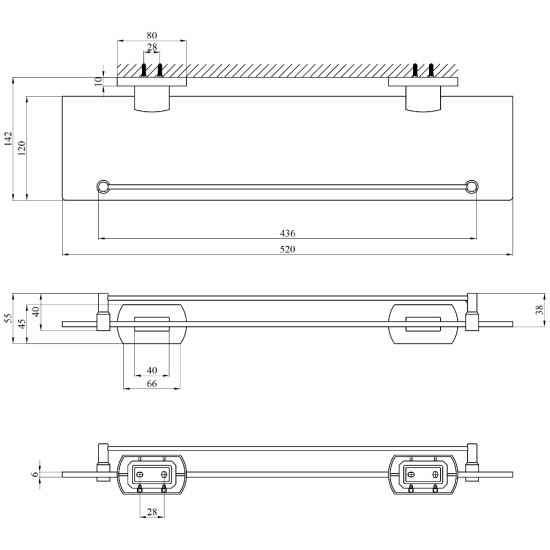 Полка для ванной комнаты Kroner KRP Graz-GRP95611